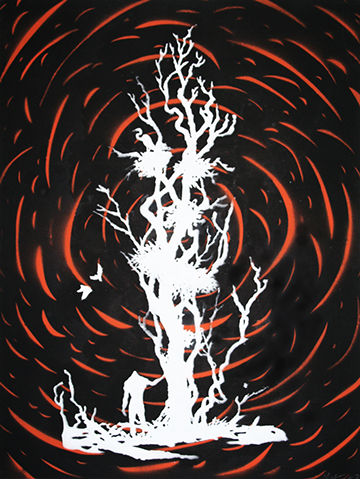 Swamp Tree - Original Stencil Art Print